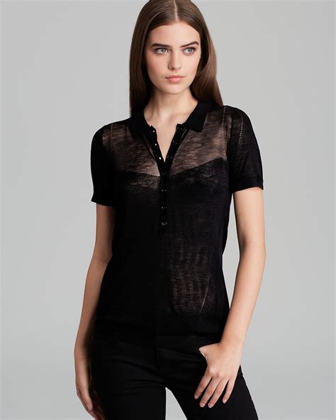 burberry brit tops black sheer sleeve|Burberry store online.